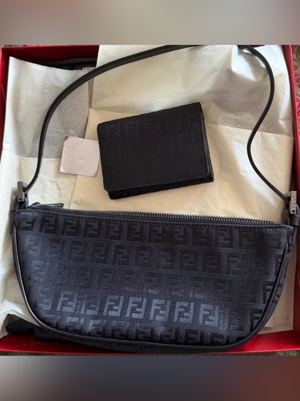 Fendi Zucchino Bag with Matching Wallet